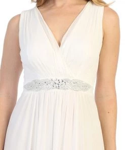 Ruched Long A-line Sleeveless Chiffon Dress By Celavie 6474 Prom 16 Ruched Long A-line Sleeveless Chiffon Dress By Celavie 6474 Prom