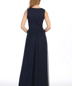 Ruched Long A-line Sleeveless Chiffon Dress By Celavie 6474 Prom 20 Ruched Long A-line Sleeveless Chiffon Dress By Celavie 6474 Prom