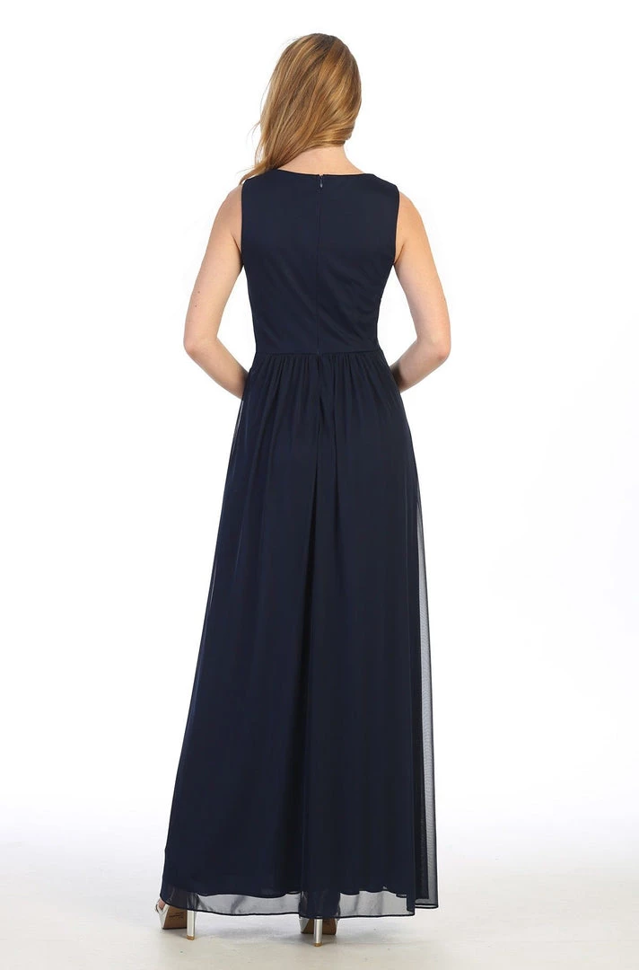 Ruched Long A-line Sleeveless Chiffon Dress By Celavie 6474 Prom 9 Ruched Long A-line Sleeveless Chiffon Dress By Celavie 6474 Prom