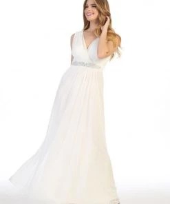 Ruched Long A-line Sleeveless Chiffon Dress By Celavie 6474 Prom 18 Ruched Long A-line Sleeveless Chiffon Dress By Celavie 6474 Prom