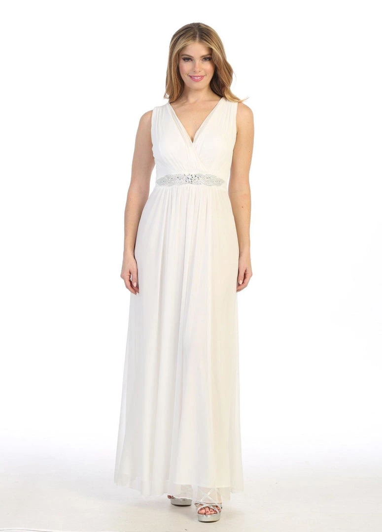 Ruched Long A-line Sleeveless Chiffon Dress By Celavie 6474 Prom 6 Ruched Long A-line Sleeveless Chiffon Dress By Celavie 6474 Prom