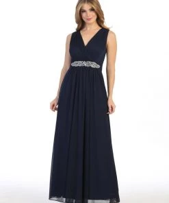 Ruched Long A-line Sleeveless Chiffon Dress By Celavie 6474 Prom 19 Ruched Long A-line Sleeveless Chiffon Dress By Celavie 6474 Prom