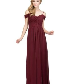 Starbox Prom Ruched Long Cold Shoulder Sweetheart Dress By Star Box 17210
