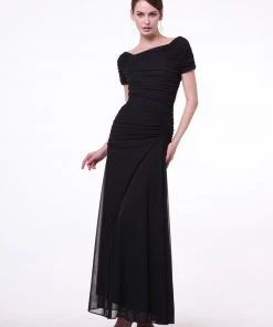 Prom Ruched Long Short Sleeve Dress By Cinderella Divine 3813