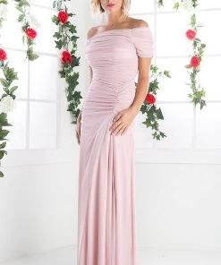 Prom Ruched Long Short Sleeve Dress By Cinderella Divine 3813