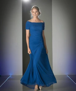 Prom Ruched Long Short Sleeve Dress By Cinderella Divine 3813