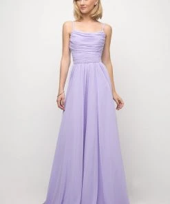 Ruched Long Empire Waist Dress By Cinderella Divine UR136 Prom