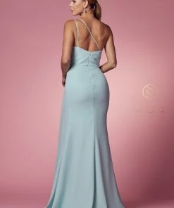 Ruched Long One Shoulder Dress By Nox Anabel E1005