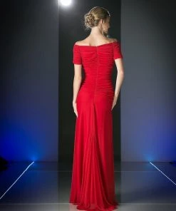 Prom Ruched Long Short Sleeve Dress By Cinderella Divine 3813