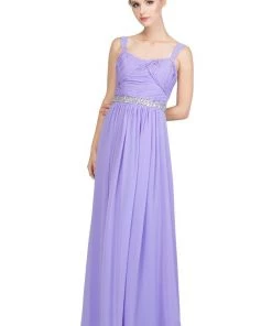 Starbox Ruched Long Sleeveless Dress With Beaded Waist By Star Box 6423 Prom