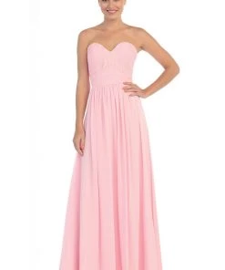 Starbox Ruched Long Strapless Sweetheart Dress With Corset Back By Star Box 6095