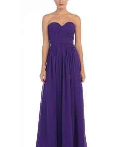 Starbox Ruched Long Strapless Sweetheart Dress With Corset Back By Star Box 6095