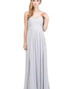 Starbox Ruched Long Strapless Sweetheart Dress With Corset Back By Star Box 6095