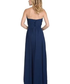 Starbox Ruched Long Sweetheart Dress With Corset Back By Star Box 6195