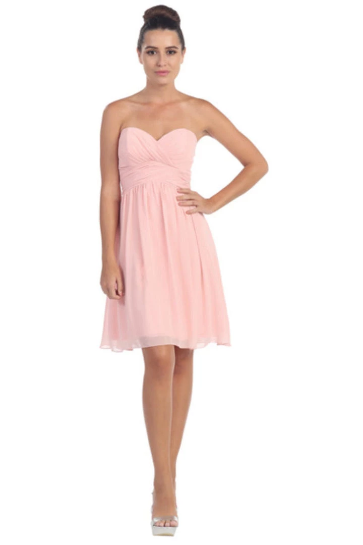 Ruched Short Knee Length Dress With Corset Back By Star Box 6016-1 8 Ruched Short Knee Length Dress With Corset Back By Star Box 6016-1