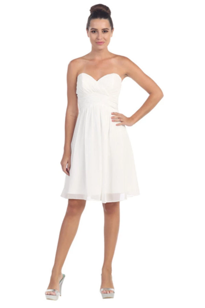 Ruched Short Knee Length Dress With Corset Back By Star Box 6016-1 11 Ruched Short Knee Length Dress With Corset Back By Star Box 6016-1