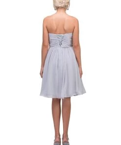 Ruched Short Knee Length Dress With Corset Back By Star Box 6070 Prom