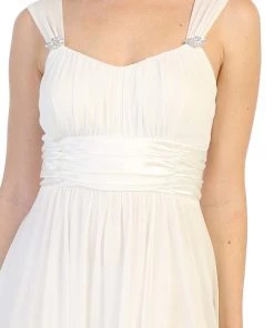 Ruched Short Sleeveless A-line Dress By Celavie 6491