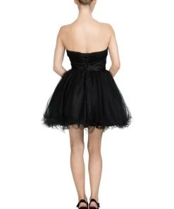 Prom Ruched Short Strapless Dress With Beaded Waist By Star Box 595