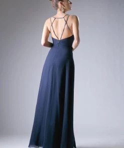 Long Strappy Back Dress By Cinderella Divine CH526 18 Long Strappy Back Dress By Cinderella Divine CH526