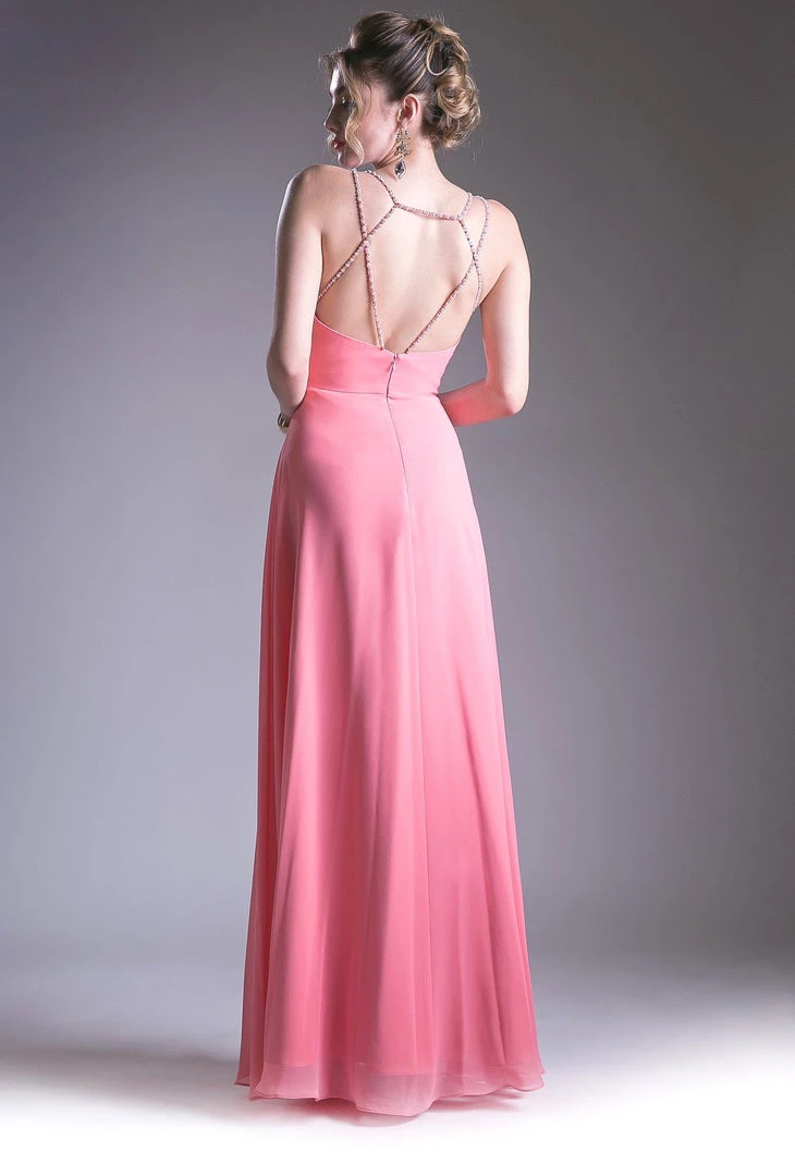 Long Strappy Back Dress By Cinderella Divine CH526 4 Long Strappy Back Dress By Cinderella Divine CH526