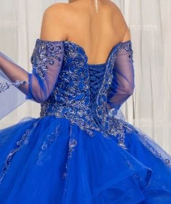 Ruffled Bell Sleeve Ball Gown By Elizabeth K GL1976