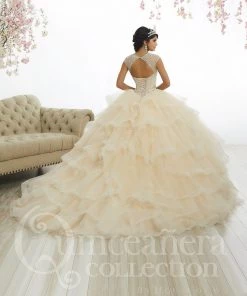 Quinceañera Ruffled Cap Sleeve Quinceanera Dress By House Of Wu 26886