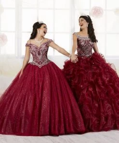 Ruffled Cap Sleeve Quinceanera Dress By House Of Wu 26897 Quinceañera