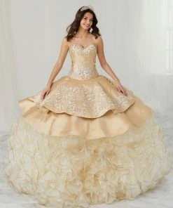 LA Glitter By House Of Wu Ruffled Charro Quinceanera Dress By LA Glitter 24082 Quinceañera