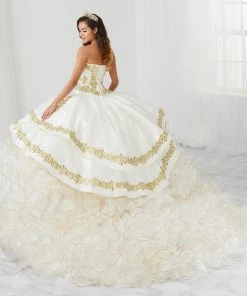 LA Glitter By House Of Wu Ruffled Charro Quinceanera Dress By LA Glitter 24084