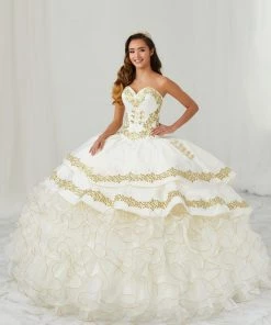 LA Glitter By House Of Wu Ruffled Charro Quinceanera Dress By LA Glitter 24084