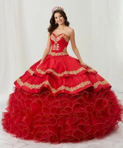 LA Glitter By House Of Wu Ruffled Charro Quinceanera Dress By LA Glitter 24084