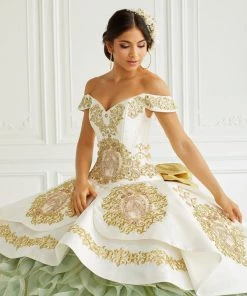 LA Glitter By House Of Wu Ruffled Charro Quinceanera Dress By LA Glitter 24096