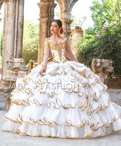 Ragazza Fashion QuinceaƱera Ruffled Charro Quinceanera Dress By Ragazza M29-129