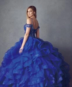 Ruffled Cold Shoulder Ball Gown By Juliet 1421 20 Ruffled Cold Shoulder Ball Gown By Juliet 1421