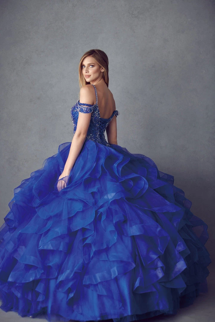 Ruffled Cold Shoulder Ball Gown By Juliet 1421 9 Ruffled Cold Shoulder Ball Gown By Juliet 1421