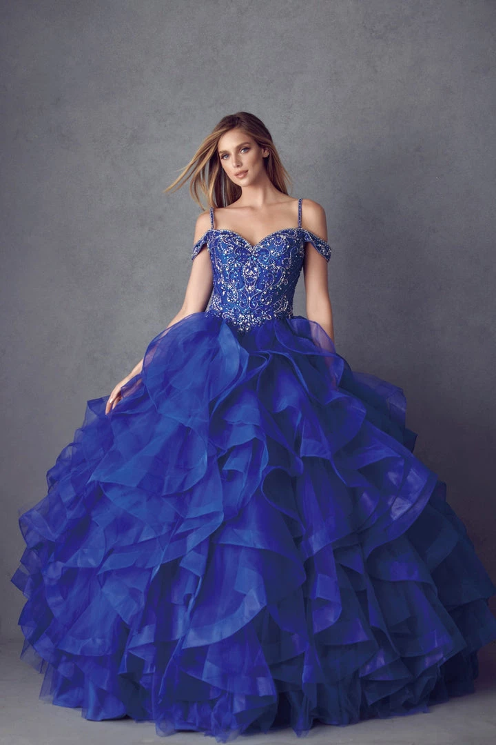 Ruffled Cold Shoulder Ball Gown By Juliet 1421 8 Ruffled Cold Shoulder Ball Gown By Juliet 1421