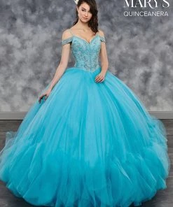 Ruffled Cold Shoulder Quinceanera Dress By Mary's Bridal MQ2041 Quinceañera