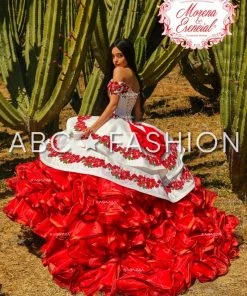 Ragazza Fashion Quinceañera Floral Charro Quince Dress By Ragazza MV17-117