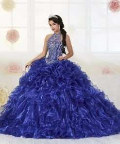 Quinceañera Ruffled Illusion Quinceanera Dress By House Of Wu 26871