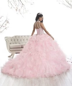 Quinceañera Ruffled Illusion Quinceanera Dress By House Of Wu 26871