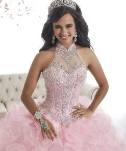Quinceañera Ruffled Illusion Quinceanera Dress By House Of Wu 26871