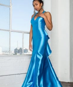 Ruffled Mermaid Gown With Open Back By Elizabeth K GL2224