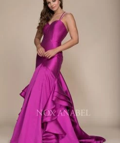 Prom Ruffled Mermaid Gown With Sweetheart Neckline By Nox Anabel C034
