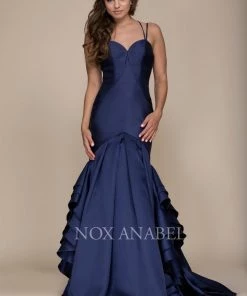 Prom Ruffled Mermaid Gown With Sweetheart Neckline By Nox Anabel C034
