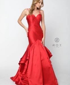 Prom Ruffled Mermaid Gown With Sweetheart Neckline By Nox Anabel C034
