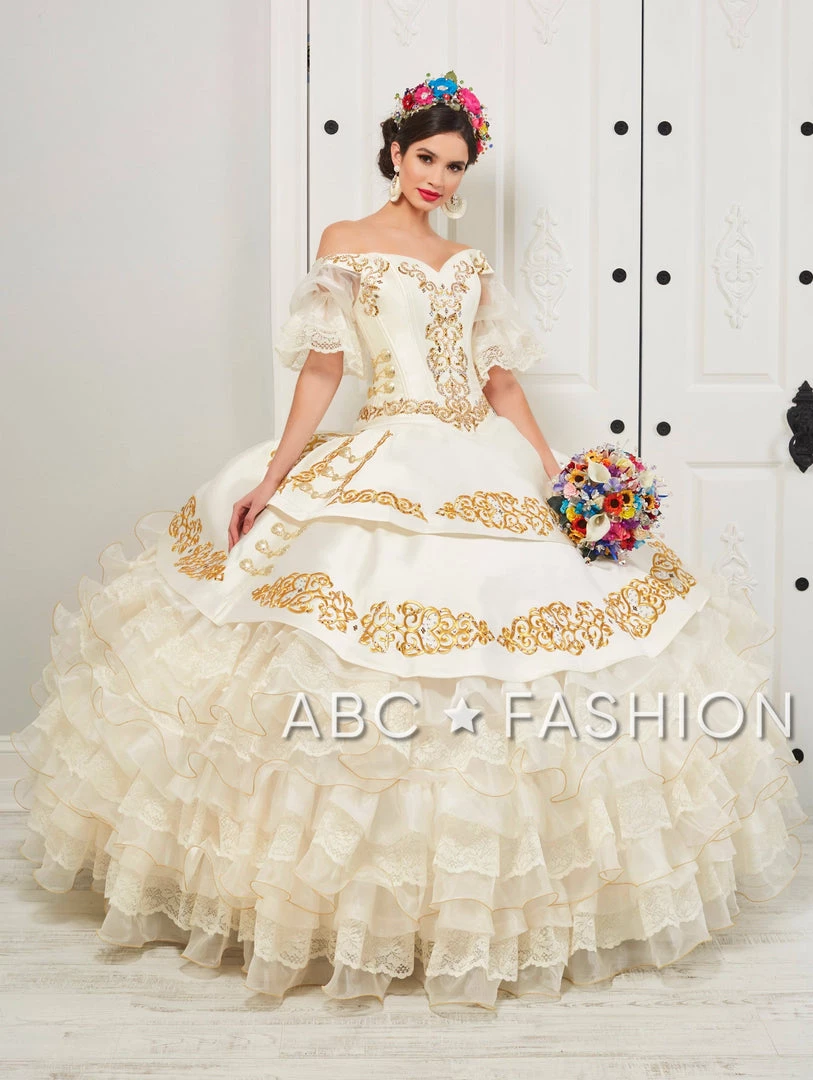 LA Glitter By House Of Wu Ruffled Off Shoulder Charro Quinceanera Dress By LA Glitter 24051 Quinceañera 3 LA Glitter By House Of Wu Ruffled Off Shoulder Charro Quinceanera Dress By LA Glitter 24051 Quinceañera