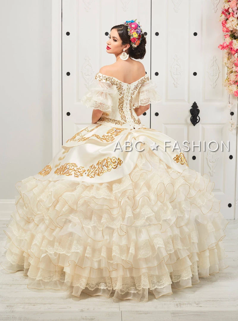 LA Glitter By House Of Wu Ruffled Off Shoulder Charro Quinceanera Dress By LA Glitter 24051 Quinceañera 4 LA Glitter By House Of Wu Ruffled Off Shoulder Charro Quinceanera Dress By LA Glitter 24051 Quinceañera