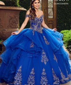 Ruffled Off Shoulder Quinceanera Dress By Mary's Bridal MQ2083 QuinceaƱera