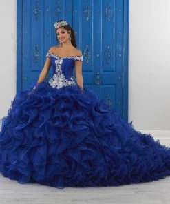 LA Glitter By House Of Wu Ruffled Off Shoulder Dress By House Of Wu LA Glitter 24041 Quinceañera